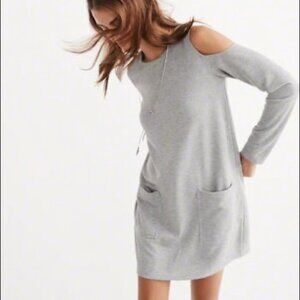 NWT Abercrombie & Fitch gray cold shoulder dress size M